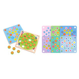 Maxbell 20PCS Wooden Pegs,6PCS Memory Cards Memory Matching Early Education Kids Toy