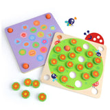 Maxbell 20PCS Wooden Pegs,6PCS Memory Cards Memory Matching Early Education Kids Toy