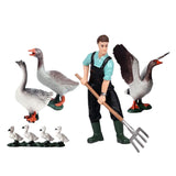 Maxbell Maxbell Simulation Farmer Animal Figures Toy with Plowing Field Worker & Duck Goose