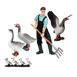 Maxbell Maxbell Simulation Farmer Animal Figures Toy with Plowing Field Worker & Duck Goose