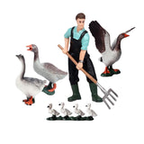 Maxbell Maxbell Simulation Farmer Animal Figures Toy with Plowing Field Worker & Duck Goose