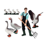 Maxbell Maxbell Simulation Farmer Animal Figures Toy with Plowing Field Worker & Duck Goose