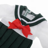 7xLovely Doll Mini School Uniform Dress Clothes for 1/6 Girl Dolls Blackish Green