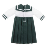 7xLovely Doll Mini School Uniform Dress Clothes for 1/6 Girl Dolls Blackish Green
