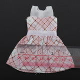 8xLovely Doll Mini Sleeveless Plaid Dress Clothes for 1/6 Girl Dolls Pink