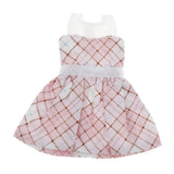 8xLovely Doll Mini Sleeveless Plaid Dress Clothes for 1/6 Girl Dolls Pink