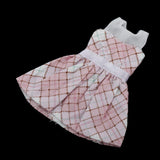 8xLovely Doll Mini Sleeveless Plaid Dress Clothes for 1/6 Girl Dolls Pink