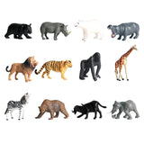 Maxbell Maxbell 12 Pieces Realistic Wildlife/Zoo Animal Model Figurine Kids Educational Toys