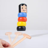 Maxbell 2xUnbreakable Immortal Wooden Man Magic toy Stubborn tumbler Stage Trick Props