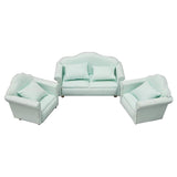 Maxbell 4pcs Simulation Mini 1:12 Wooden Sofa Model with Cushion Living Room Decor