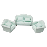 Maxbell 4pcs Simulation Mini 1:12 Wooden Sofa Model with Cushion Living Room Decor