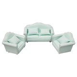 Maxbell 4pcs Simulation Mini 1:12 Wooden Sofa Model with Cushion Living Room Decor