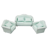 Maxbell 4pcs Simulation Mini 1:12 Wooden Sofa Model with Cushion Living Room Decor