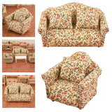 Maxbell Wood Sofa and Carpet Furniture for 1/12 Dollhouse