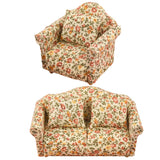 Maxbell Wood Sofa and Carpet Furniture for 1/12 Dollhouse