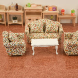 Maxbell Wood Sofa and Carpet Furniture for 1/12 Dollhouse