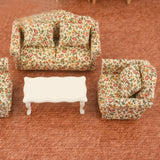 Maxbell Wood Sofa and Carpet Furniture for 1/12 Dollhouse