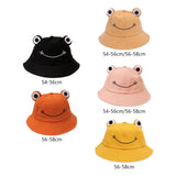 Cartoon Frog Bucket Hat Summer Beach Travel Sun Hat for Kids Adult Yellow M