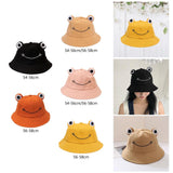 Cartoon Frog Bucket Hat Summer Beach Travel Sun Hat for Kids Adult Yellow M