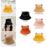 Cartoon Frog Bucket Hat Summer Beach Travel Sun Hat for Kids Adult Yellow M