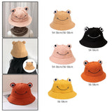 Cartoon Frog Bucket Hat Summer Beach Travel Sun Hat for Kids Adult Yellow M