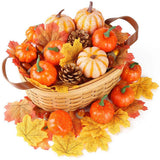 Artificial Harvest Pumpkins Acorn Autumn Thanksgiving Seasonal Decor 86pcs