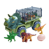 4 Set Dinosaurs Transport Car Cars Toys Playset for Boys Girls Collectibles