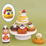 Maxbell 2x Cute Mini Ornaments Resin Ornament Birthday Cake Toppers for Desktop