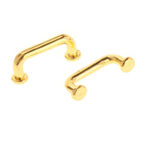 Maxbell 2x1:12 Mini Pulls Dollhouse Arch Shape for Gate Closet Small 8Pcs Gold