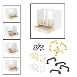 Maxbell 2x1:12 Mini Pulls Dollhouse Arch Shape for Gate Closet Small 8Pcs Gold