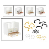 Maxbell 2x1:12 Mini Pulls Dollhouse Arch Shape for Gate Closet Small 8Pcs Gold