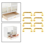 Maxbell 2x1:12 Mini Pulls Dollhouse Arch Shape for Gate Closet Small 8Pcs Gold