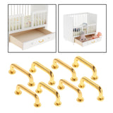 Maxbell 2x1:12 Mini Pulls Dollhouse Arch Shape for Gate Closet Small 8Pcs Gold