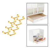 Maxbell 2x1:12 Mini Pulls Dollhouse Arch Shape for Gate Closet Small 8Pcs Gold