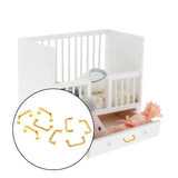 Maxbell 2x1:12 Mini Pulls Dollhouse Arch Shape for Gate Closet Small 8Pcs Gold