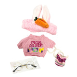 Maxbell 2 set Cute Plush Doll Clothings Glasses Fashionable Flurfy for Easter