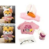Maxbell 2 set Cute Plush Doll Clothings Glasses Fashionable Flurfy for Easter