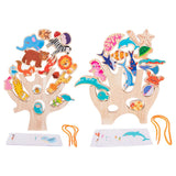 Maxbell 2 Set Montessori Animal Stacking Blocks Animal Toy for Ages 3-6