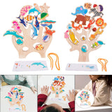 Maxbell 2 Set Montessori Animal Stacking Blocks Animal Toy for Ages 3-6