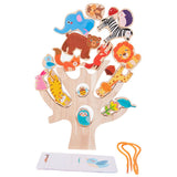 Maxbell 2 Set Montessori Animal Stacking Blocks Animal Toy for Ages 3-6