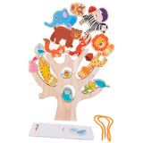 Maxbell 2 Set Montessori Animal Stacking Blocks Animal Toy for Ages 3-6