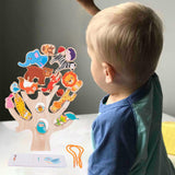 Maxbell 2 Set Montessori Animal Stacking Blocks Animal Toy for Ages 3-6