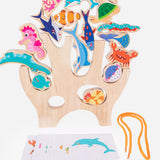 Maxbell 2 Set Montessori Animal Stacking Blocks Animal Toy for Ages 3-6