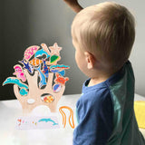 Maxbell 2 Set Montessori Animal Stacking Blocks Animal Toy for Ages 3-6