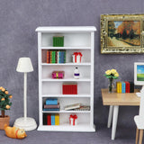 Maxbell 2x Handmade 1/12 Wooden Dollhouse Miniature Bookcase Shelf Cabinet Gifts