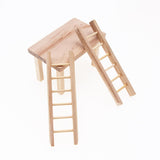 Maxbell 1/12 Dollhouse Simulation Wooden Bedroom Bedside Table+Step Ladder