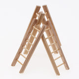 Maxbell 1/12 Dollhouse Simulation Wooden Bedroom Bedside Table+Step Ladder