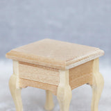Maxbell 1/12 Dollhouse Wooden Bedroom Bedside Table+Mini Double Bed