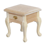 Maxbell 1/12 Dollhouse Simulation Wooden Bedroom Bedside Table+Step Ladder