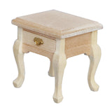 Maxbell 1/12 Dollhouse Wooden Bedroom Bedside Table+Mini Double Bed